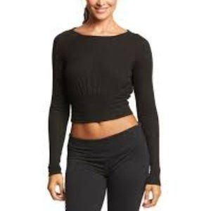 Spiritual Gangster Ballet Rib Banded Crop Vintage Black Size L